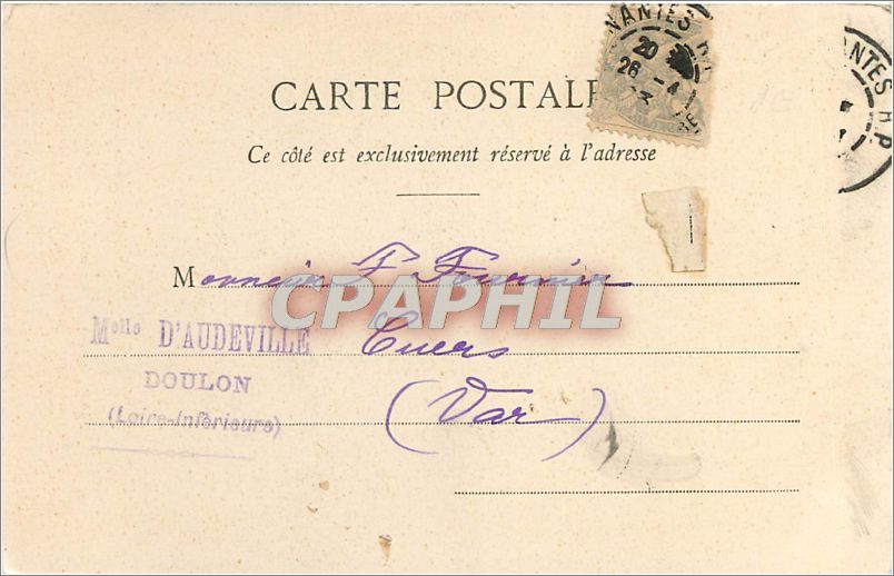 CPA Nantes La Cathedrale Saint Pierre  — Verso