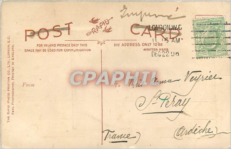 CPA With the seasons greetings Femme — Rückseite