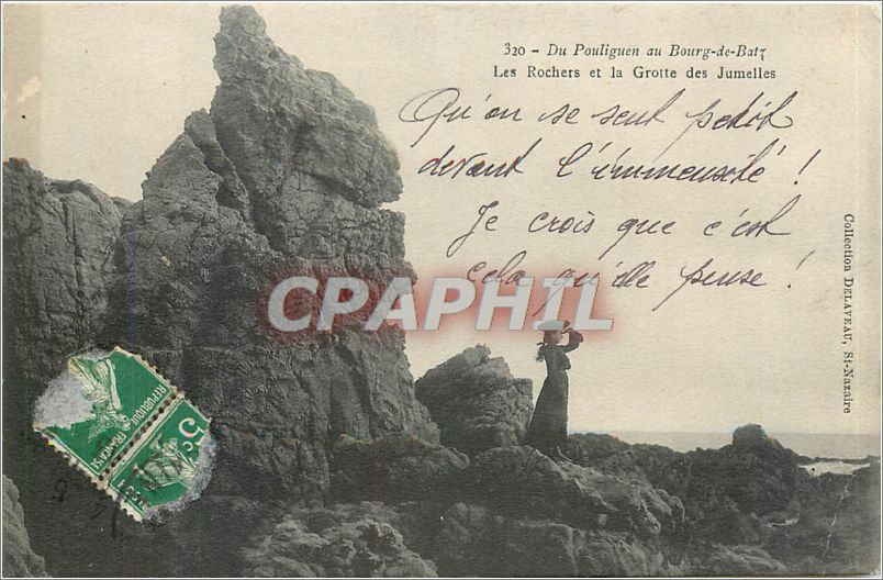 CPA Du Pouliguen au Bourg de Batz Les Roches et la Grotte des Jumelles 