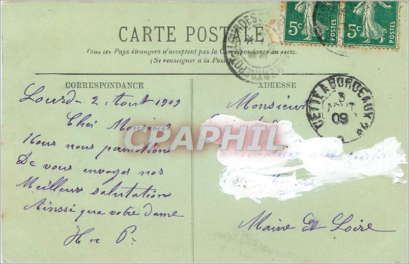 Lourdes — Le Funiculaire du Pic du Jer — La Gare — LL. — N° 144 — Verso