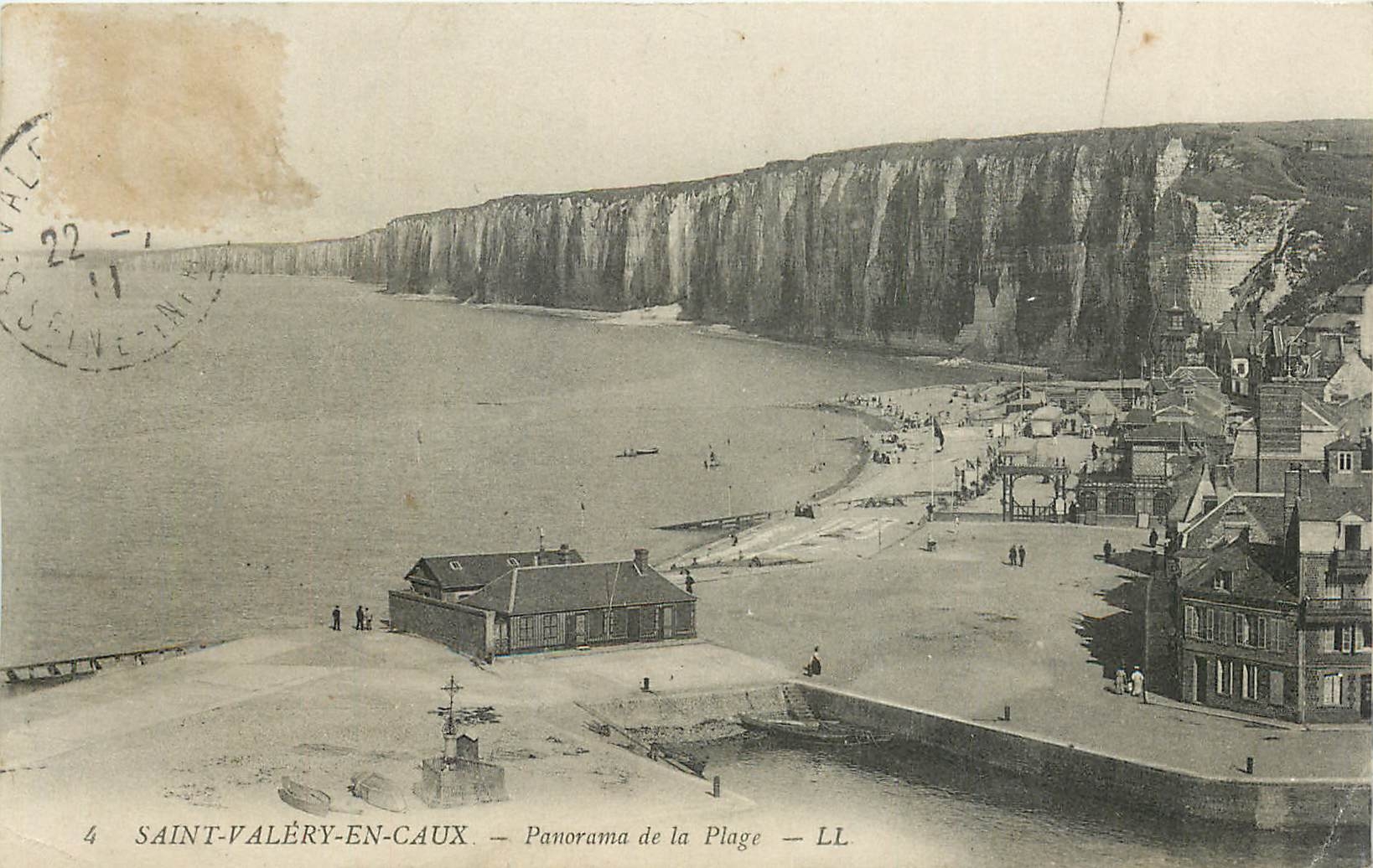 CPA Saint Valery en Caux Panorama de la Plage 