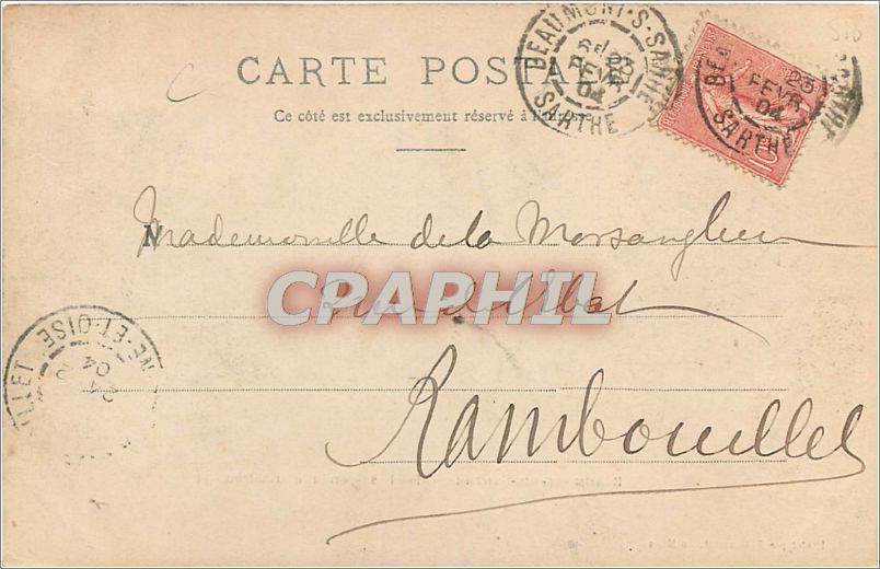 CPA Beaumont sur Sarthe Pont suspendu et Chateau  — Back