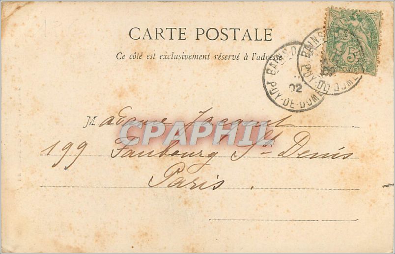 CPA Le Mont Dore Le Funiculaire  — Verso