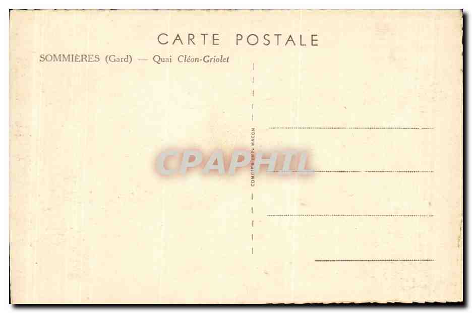 Sommiares - Quai Cleon Griolet - Drogerie - CPA  — Rückseite