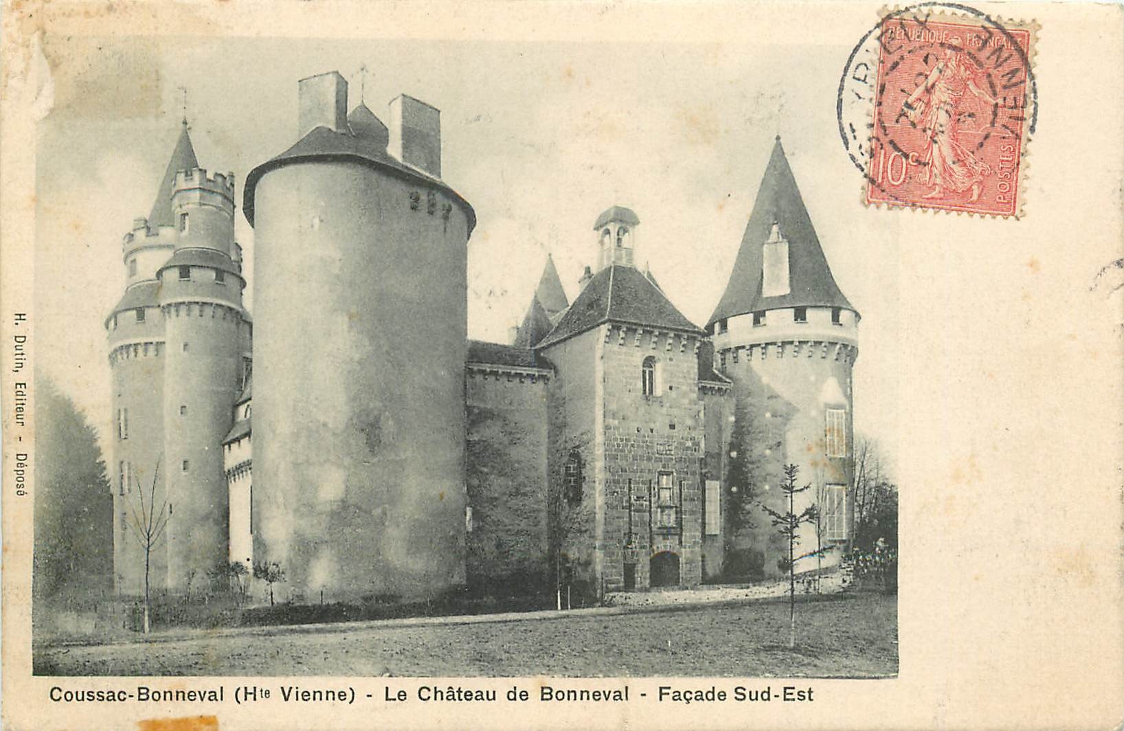 Coussac-Bonneval (H¹⁸ Vienne) — Le Château de Bonneval — Façade Sud-Est — H. Durin, Editeur