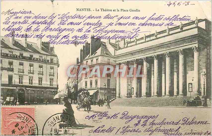 CPA Nantes Le Theatre et la Place Graslin 