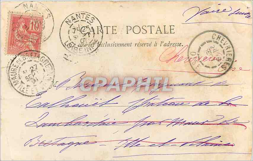 CPA Nantes Ancienne Eglise de l'Oratoire  — Verso