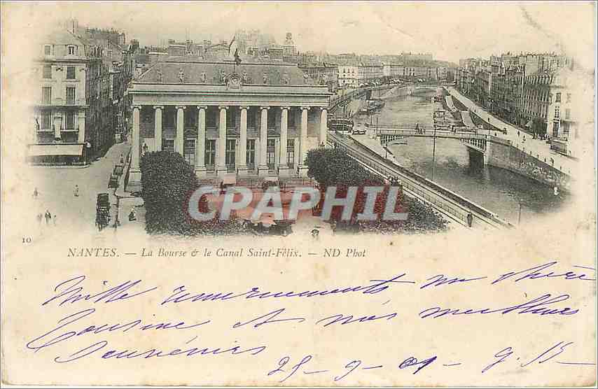 Nantes — La Bourse & le Canal Saint-Félix — ND Phot