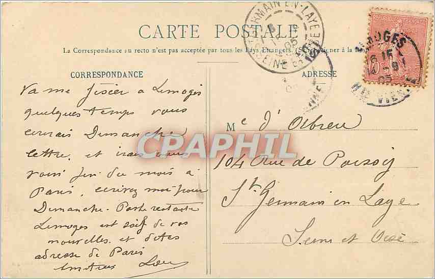 CPA Limoges Ponts St Martial National et Viaduc  — Rückseite