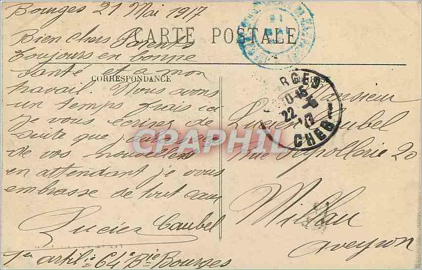 CPA Le Cantal Pittoresque Viaduc du Ribeyres Train — Verso