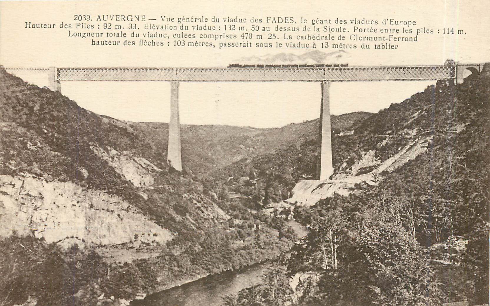 CPA Auvergne Vue generale du viaduc des Fades 