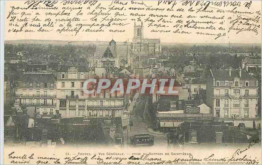 CPA Troyes Vue Generale Prise du Beffroi de Saint Jean 