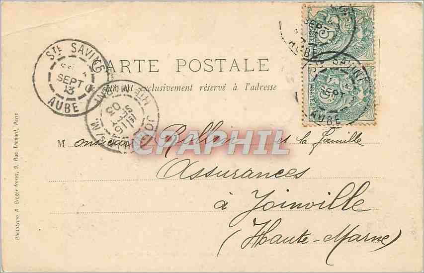 CPA Troyes Vue Generale Prise du Beffroi de Saint Jean  — Rückseite