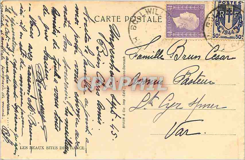CPA Alsaciennes Folklore Alsace — Rückseite