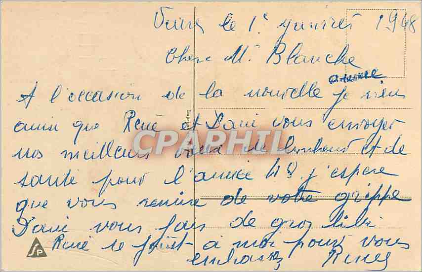 CPA Bonne Annee  — Rückseite