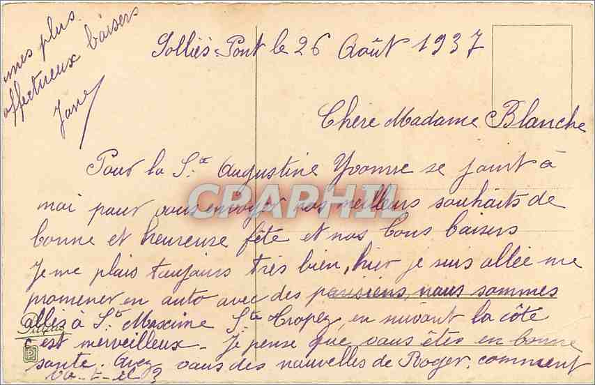 CPA Bonne Fete  — Verso