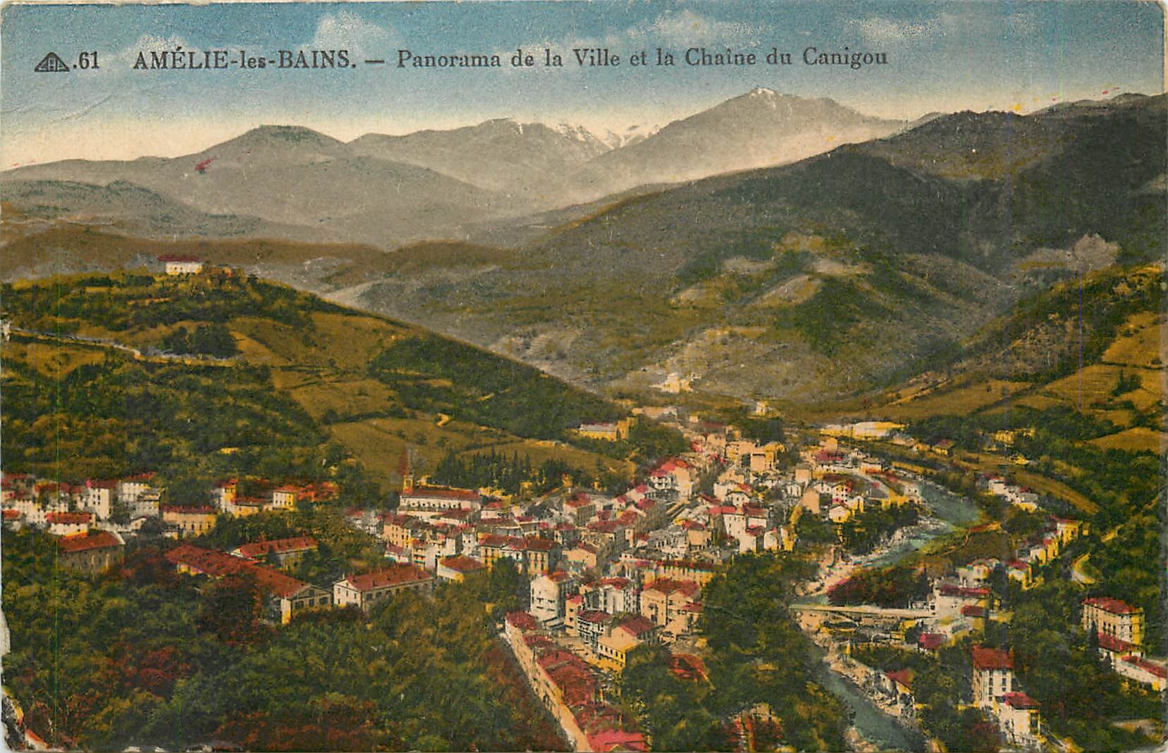 CPA Amelie les Bains Panorama de la Ville et la Chaine du Canigou 