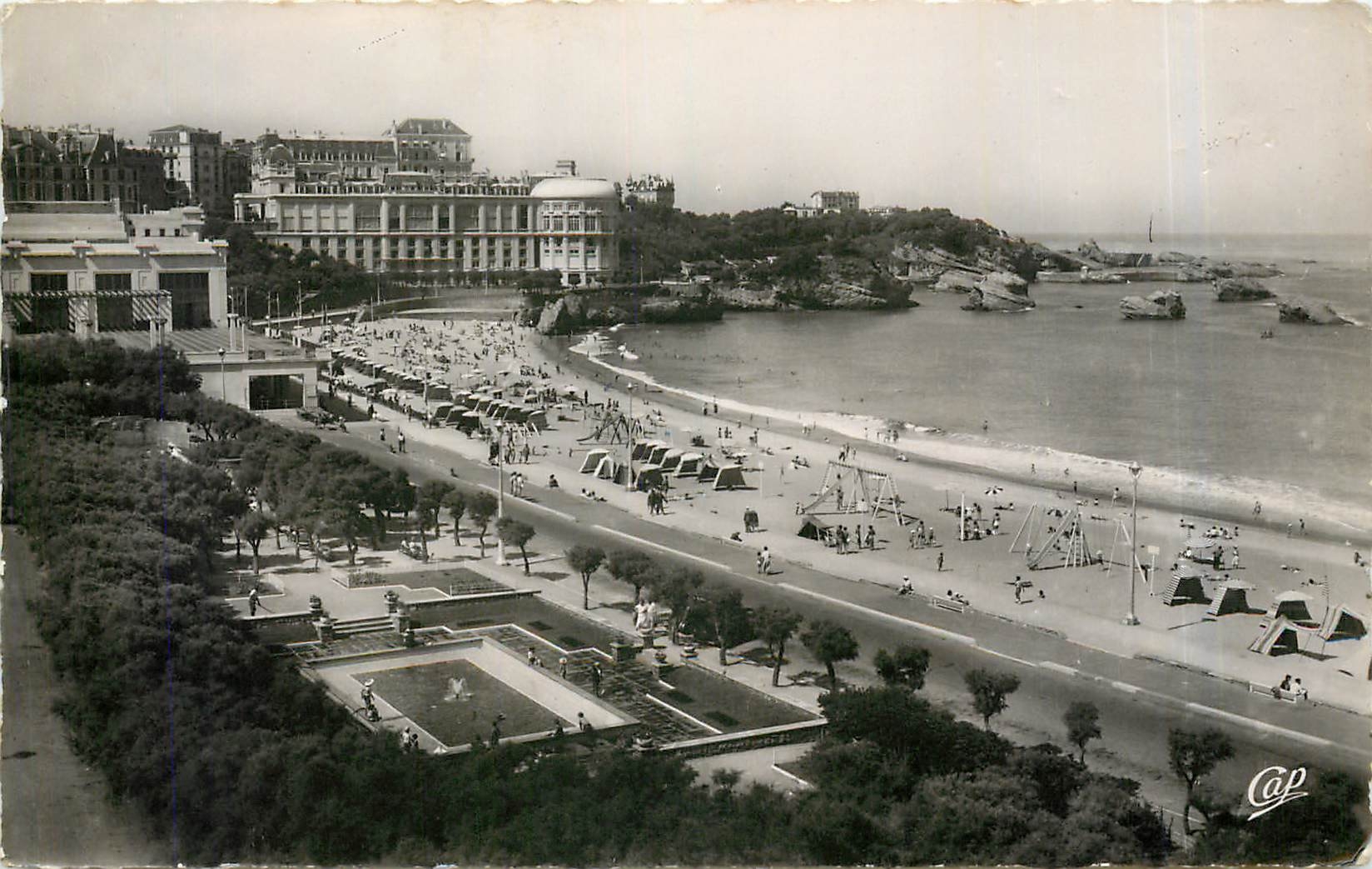 CPM Biarritz La Grande Plage vers le Casino Bellevue 
