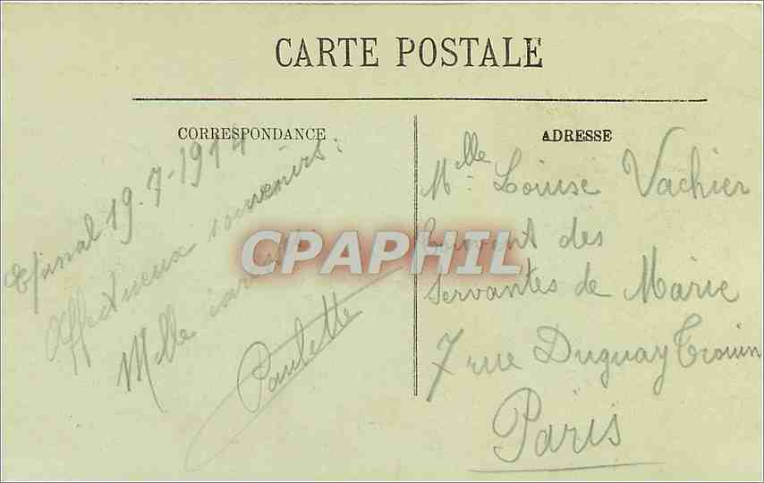 CPA Epinal Eglise St Maurice Cote Nord  — Back