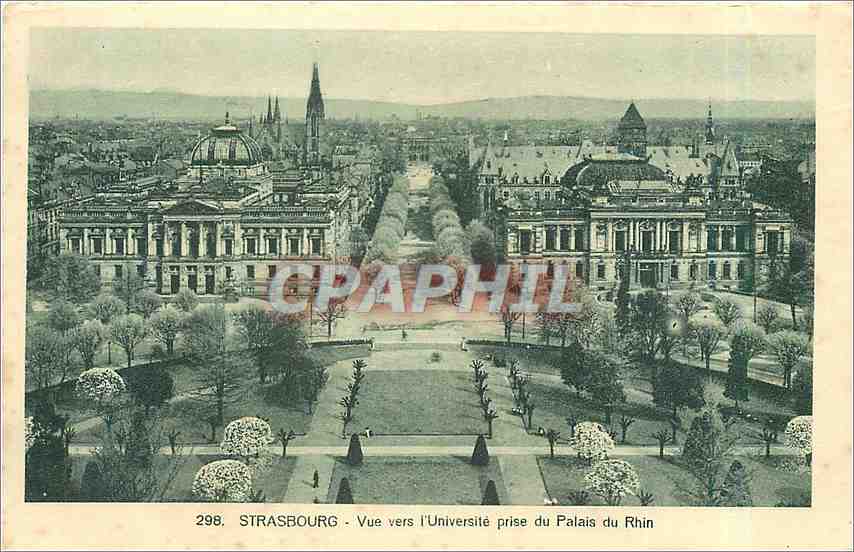 CPA Strasbourg Vue vers l'Universite prise du Palais du Rhin 