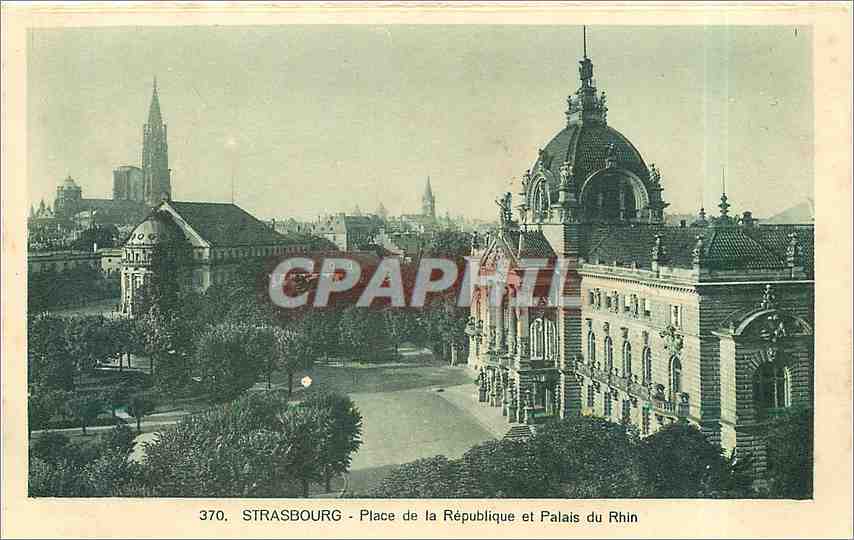 CPA Strasbourg Place de la Republique et Palais du Rhin 