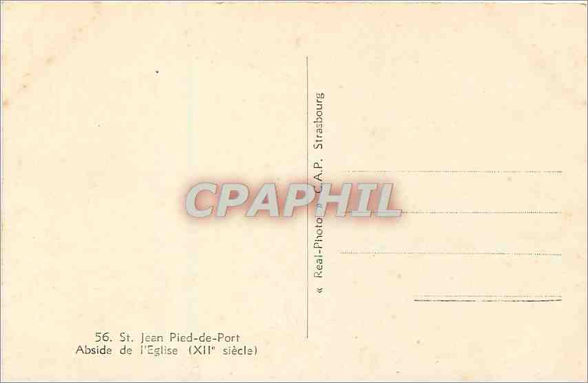 Abside de l'église — XIIe siècle — Real-Photo C.A.P. Strasbourg, n°56 — Rückseite