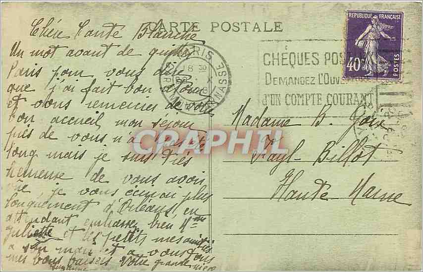CPA Paris Le Tombeau du Soldat Inconnu  — Rückseite