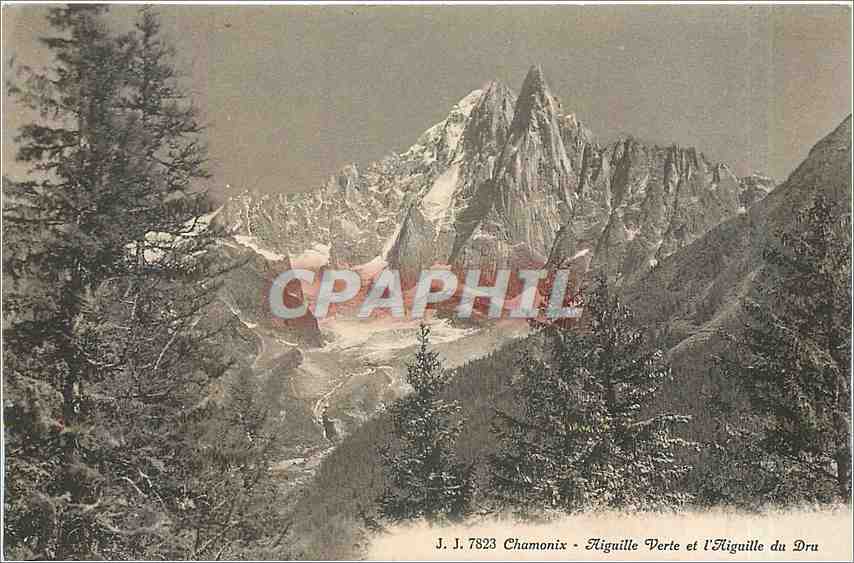 CPA Chamonix Aiguille Verte et l'Aiguille du Dru 