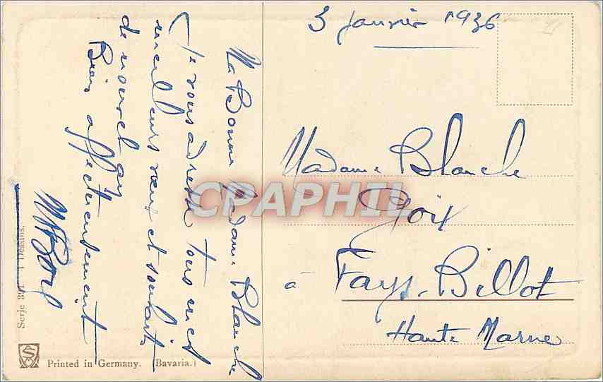 CPA Biche — Verso