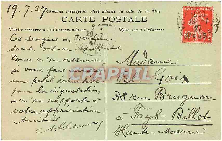 CPA Verdun Monument offert par la Hollande  — Rückseite
