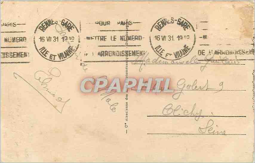 Paramé - Vue vers Rochebonne par gros temps — éditeur inconnu, n°5 — Rückseite