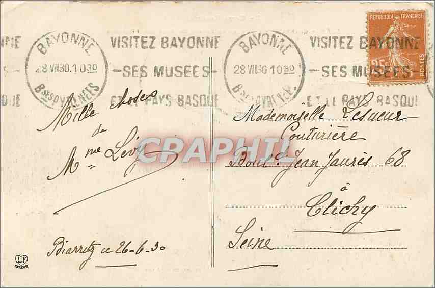 CPA Le Cote Basque Biarritz Le Phare et Entree du Port des Pecheurs  — Rückseite