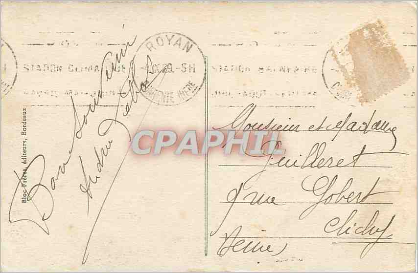 CPA St Palais sur Mer Cote d'Argent Le pont du Diable  — Verso