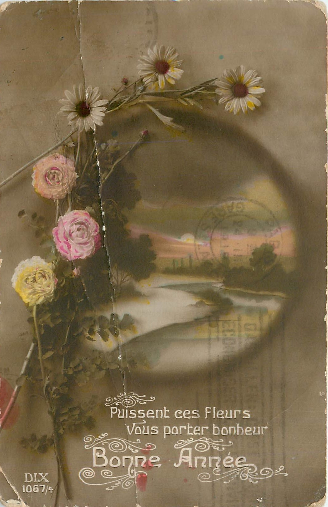 CPA Puissent ces Fleurs vous porter bonheur Bonne Annee 