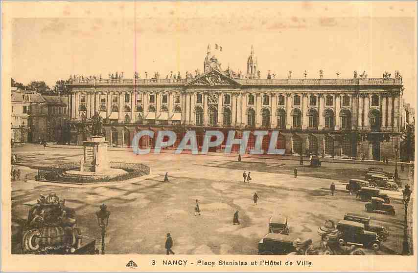 CPA Nancy Place Stanislas et l'Hotel de Ville 