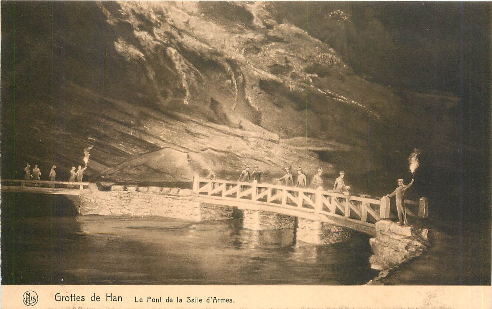CPA Grottes de Han Le pont de la Salle d'Armes 