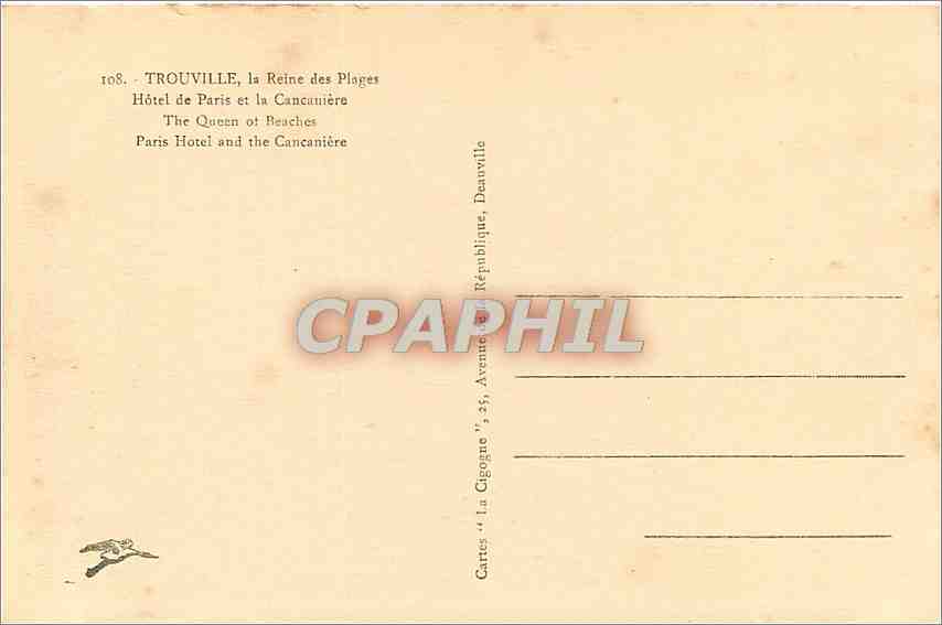 Hôtel de Paris — Trouville, la Reine des Plages — Cartes 'la Gigogue' — Reverso