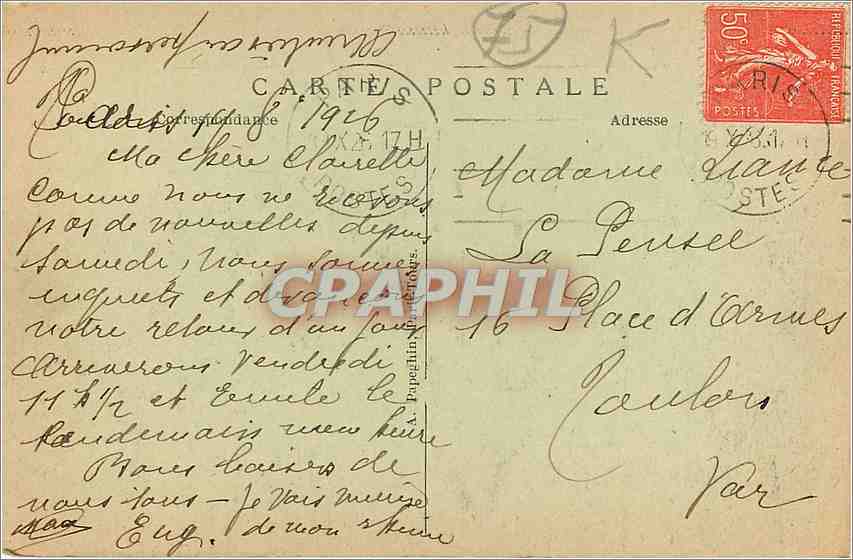 CPA Paris La Conciergerie et le Pont au Change  — Verso