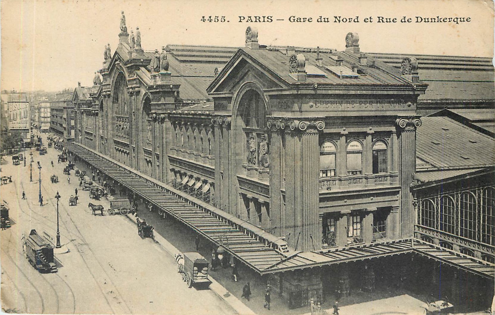 CPA Paris Gare du Nord et Rue de Dunkerque 