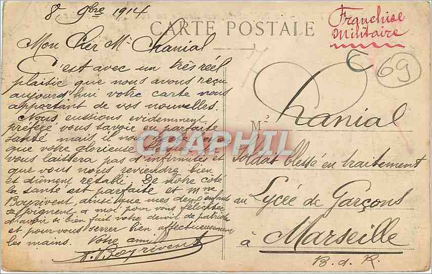 CPA Lyon La Prefecture Construite en 1885 par Louvier  — Verso