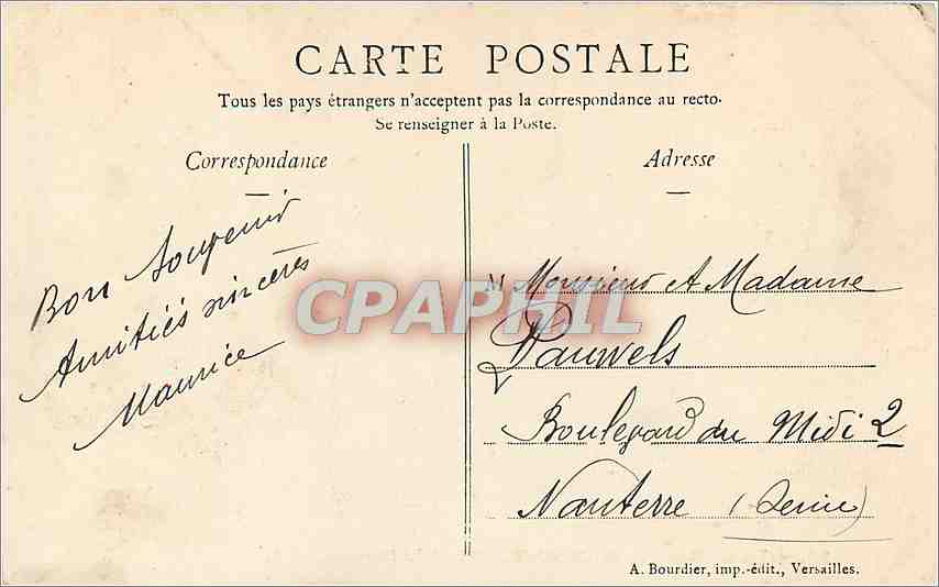 CPA Le Chateau de Rambouillet et le Grand Canal  — Back