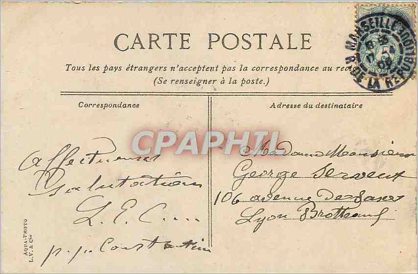 CPA Exposition Coloniale Marseille 1906 Palais de l'Exportation  — Verso