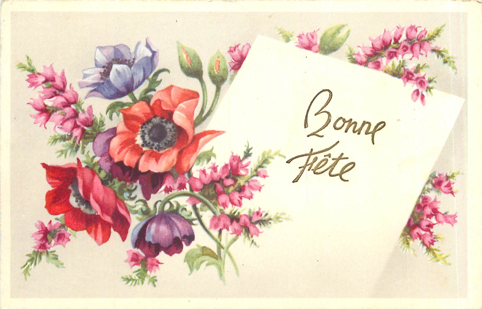 CPA Bonne Fete Fleurs