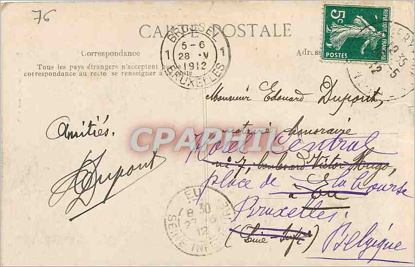 CPA Saint Valery en Caux Falaises d'Aval La Plage Les Jetees  — Verso