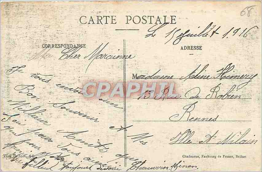 CPA Haute Alsace Viaduc de Dannemarie que le Genie Francais  — Rückseite