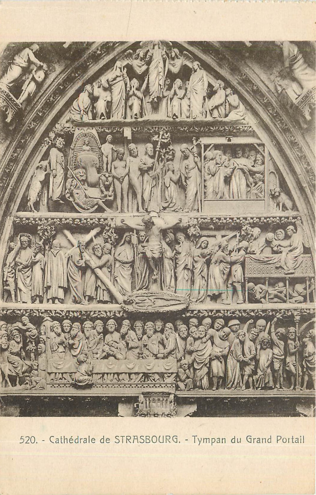 CPA Cathedrale de Strasbourg Tympan du Grand Portail 