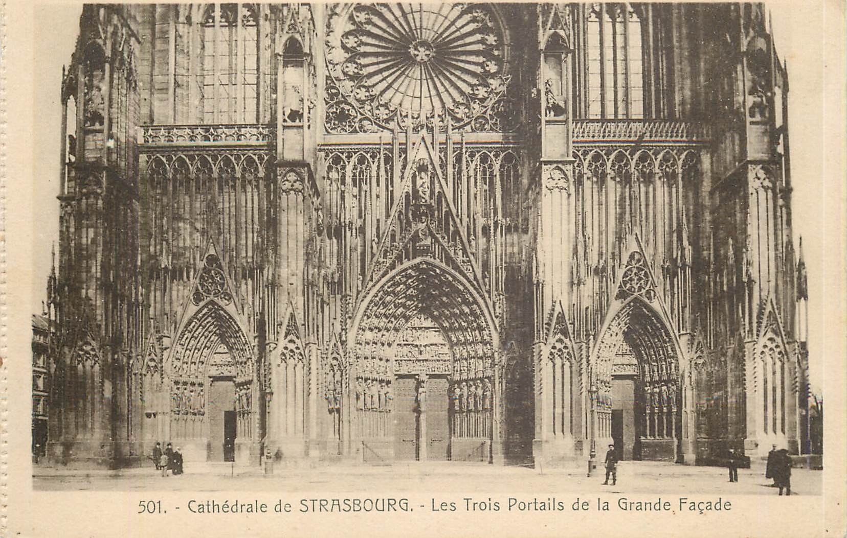 Cathédrale de Strasbourg — Les Trois Portails de la Grande Façade — éditeur Marque, n° 501
