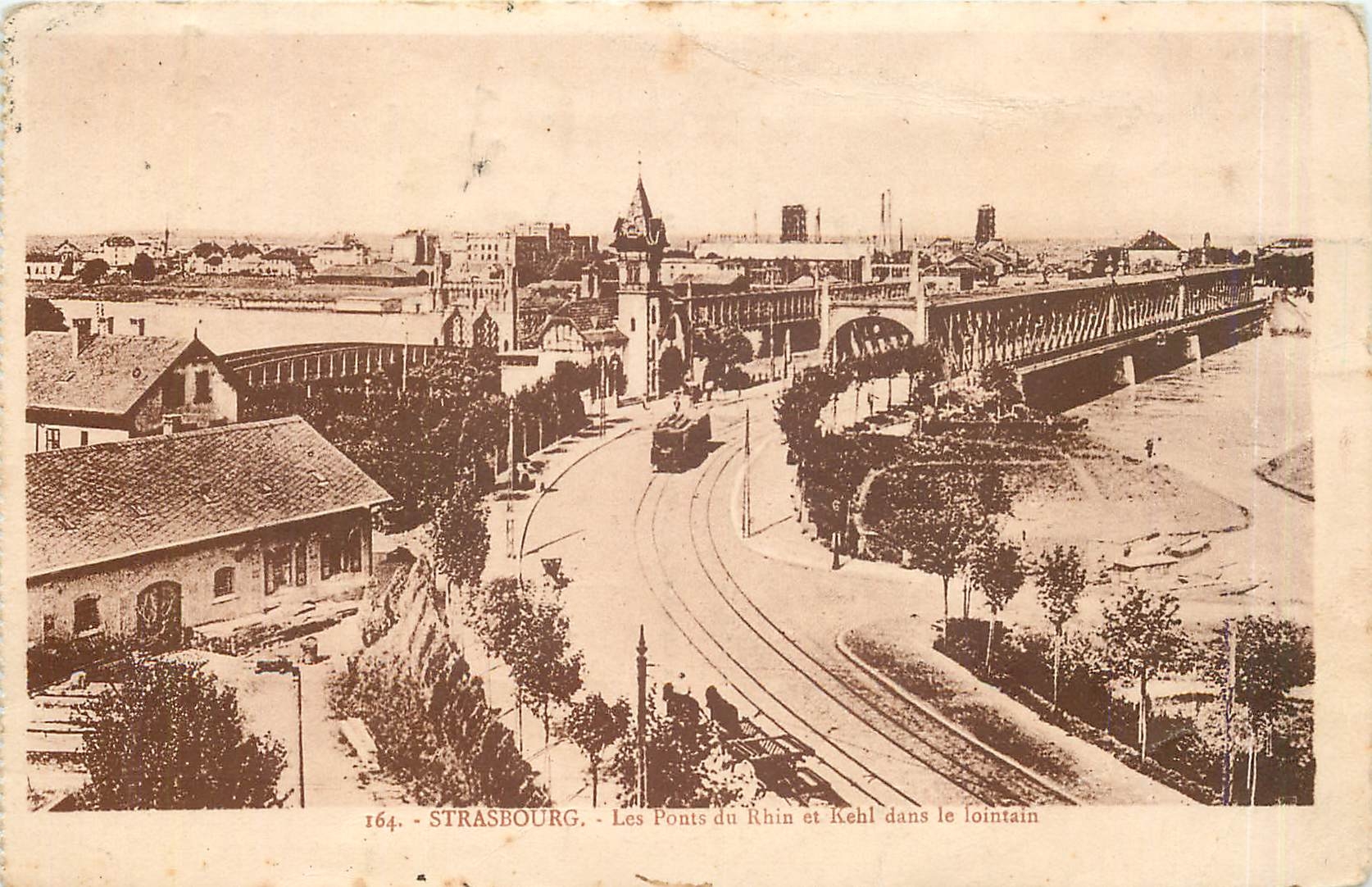 CPA Strasbourg Les Ponts du Rhin et Kehl dans le lointain 