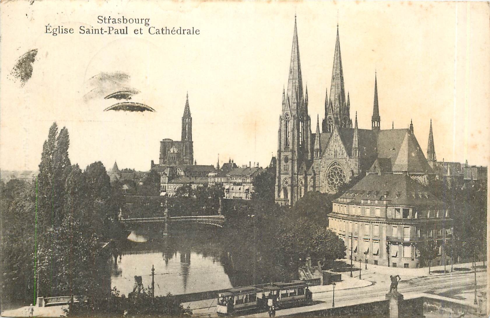CPA Strasbourg Eglise Saint Paul et Cathedrale 