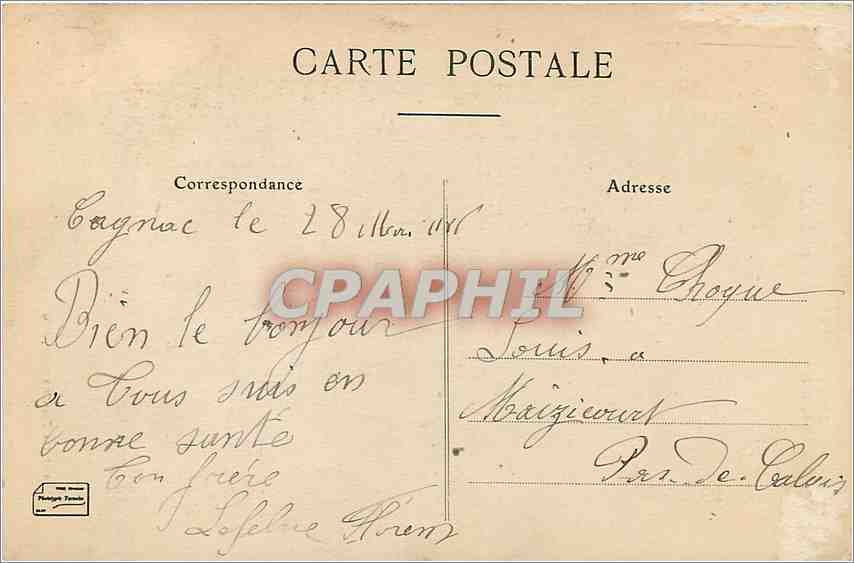 CPA Le Tarn Illustre Notre Dame de la Dreche  — Rückseite